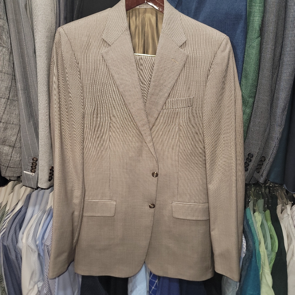 Hickey Freeman 40 Long Tan Suit